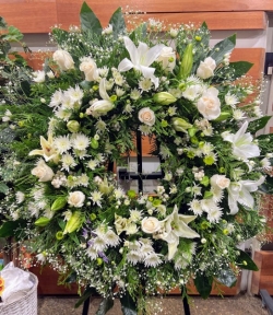 Corona de flor fresca funeral