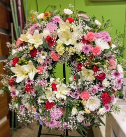 Corona de flor fresca funeral