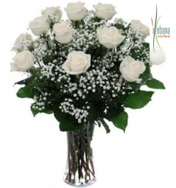 Ramo 12 rosas blancas funeral