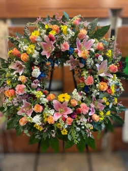 Corona flor fresca funeral
